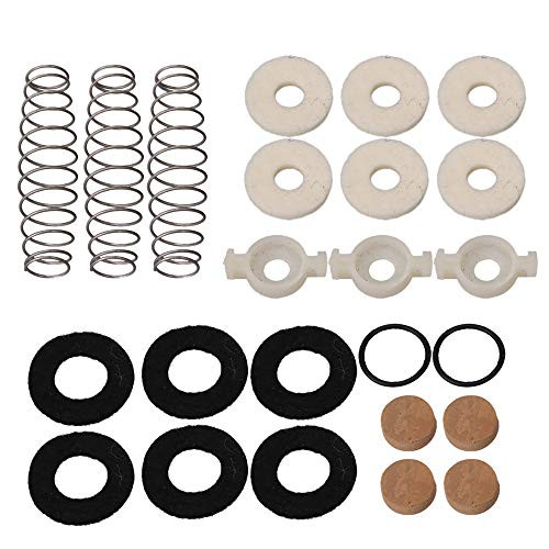 Lovermusic24 Piece Trumpet Piston Valve Repair Kit with Spring Felt Trumpet Valve Cork Pad