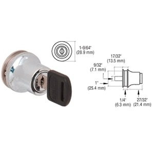 CRL Chrome Plated Lock for Cabinet Glass Doors _ Keyed Alike