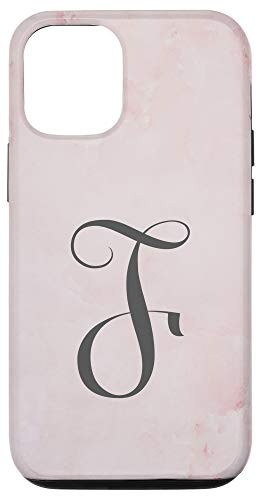 iPhone 12 12 Pro Initial F Rose Pink Letter F Monogram Girls Gift Phone Case