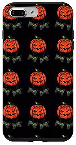 iPhone 7 Plus 8 Plus Halloween Jack O Lantern Video Gamer Controllers Boys Kids Case
