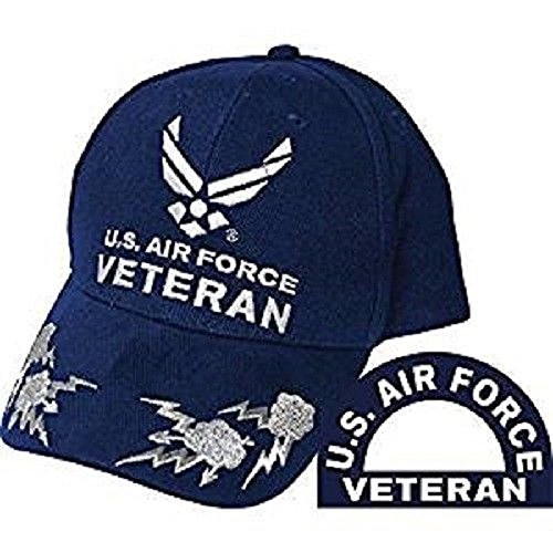 K's Novelties Blue Air Force Veteran Wing Embroidered Black Baseball Cap Hat EE CP00412 K's Novelties Blue Air Force Veteran Wing Embroidered Black Baseball Cap Hat EE CP00412