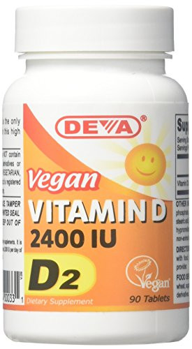 Deva Nutrition Vegan D2 Vitamin D 2400 IU_ 90 Tablets _Pack of 2_