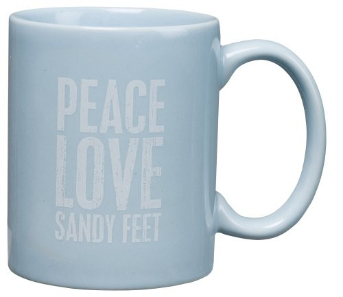 Beach House Blue - Coffee Tea Mugs (Peace Love Sandy Feet) [Misc.]