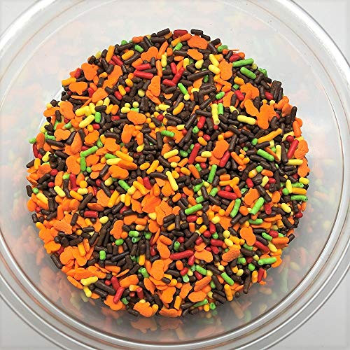 Fall Jack_O'_Lantern Mix Pumpkin Shapes Sprinkles Topping Halloween 8 ounces