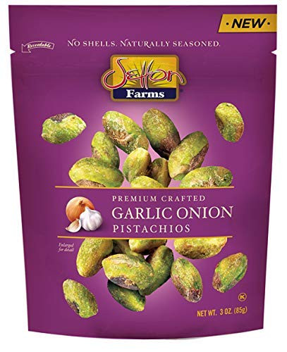 Setton Farms Premium Crafted Garlic Onion Pistachios _ No Shells _ 3 ounce _2 pack_