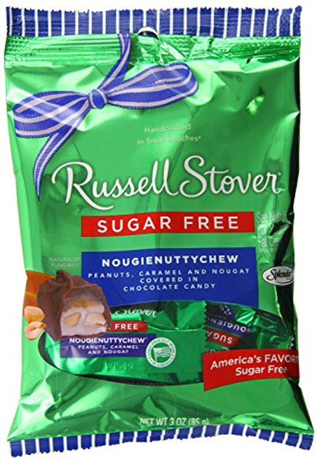 Russell Stover Sugar Free Nougat Caramel Peanut Chew_ 3_Ounce _Pack of 2_ Russell Stover Sugar Free Nougat Caramel Peanut Chew_ 3_Ounce _Pack of 2_