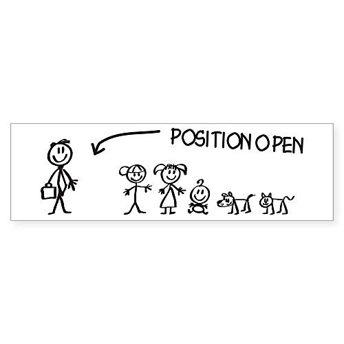 CafePress Stick Figure Family Woman Position Open Sticker _B 10 inch x3 inch  Rectangle Bumper Sticker Car Decal