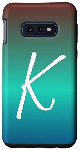 Galaxy S10e Letter K Blue to Red Gradient Phone Case Cute Teal Initial K Case