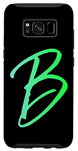 Galaxy S8 Initial B Phone Case Bright Colorful Blue  and  Green Letter B Case