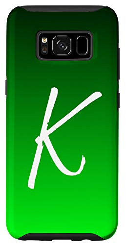 Galaxy S8 Initial K Black to Green Gradient Phone Case Green Letter K Case