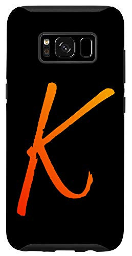Galaxy S8 Sunrise Orange Initial K Phone Case Sunset Color Letter K Case
