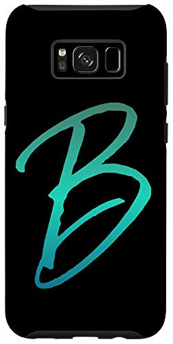 Galaxy S8 Plus  Blue Gradient Initial B Phone Case Cool Ombre Blue Letter B Case