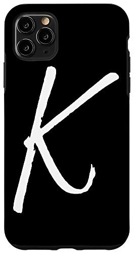 iPhone 11 Pro Max Letter K Phone Case Black Calligraphy Monogram Initial K Case
