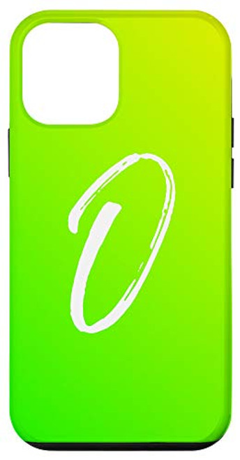 iPhone 12 mini Bright Green Gradient Initial O Phone Lime Green Letter O Case