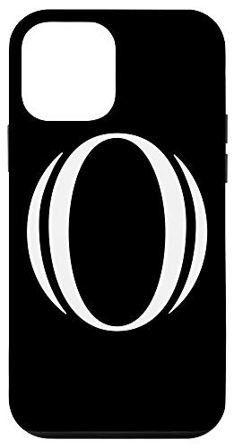 iPhone 12 mini Initial O Phone Case Black Varsity Style Monogram Letter O Case