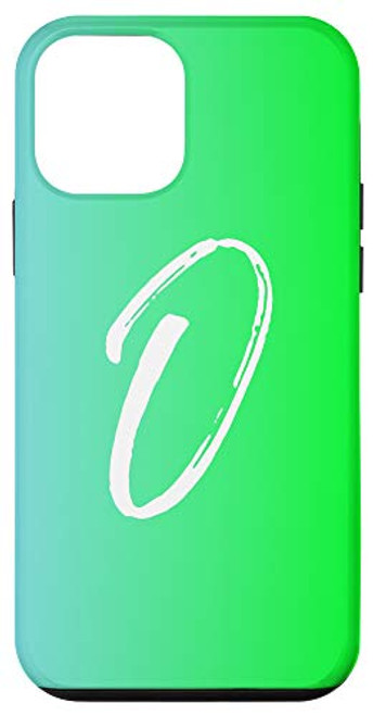 iPhone 12 mini Initial O Phone Case Blue to Bright Green Gradient Letter O Case