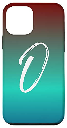 iPhone 12 mini Letter O Blue to Red Gradient Phone Case Cute Teal Initial O Case