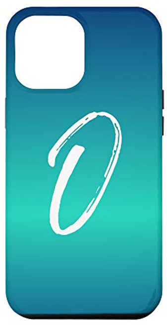 iPhone 12 Pro Max Letter O Blue Gradient Phone Case Calligraphy Blue Initial O Case