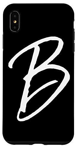 iPhone XS Max Letter B Phone Case Black Calligraphy Monogram Initial B Case