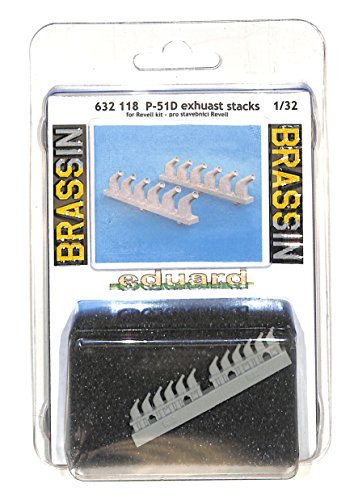EDU632118 1 32 Eduard Brassin P_51D Mustang Exhaust Stacks _for use with the Revell model kit_ _MODEL KIT ACCESSORY_
