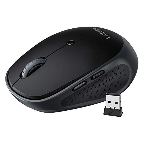 VicTsing Wireless Mouse_ 2.4G Ergonomic Mouse for Adult and Kids_ 5 Adjustable DPI Ergonomic Mouse for Chromebook_ Notebook_ PC_ Laptop_ Computer_ Desktop  Black
