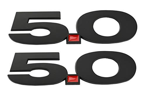 2pcs 5.0 Emblems 3D Fender Side Badge Decal Stickers Replacement for 2011_2020 Mustang GT _Black Red_