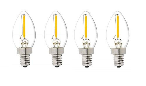 LED C7 Night Light Bulb_ DIMMABLE Salt Lamp Bulbs Candelabra Bulb _7W Incandescent Equivalent_ E12 Base 0.5 Watt 50 Lumin Warm Glow 2700K _Warm White _ 4 Pack_
