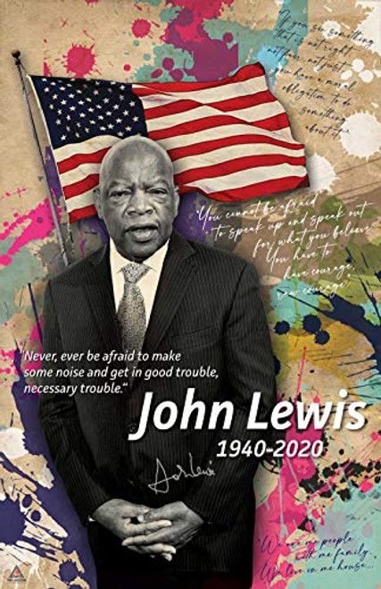 777 Tri_Seven Entertainment John Lewis Poster Good Trouble Quote Black History Wall Art Print _11x17__ Multicolor