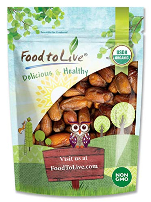 Organic Deglet Noor Dates_ 2 Pounds _ Pitted_ Non_GMO_ Soft  and  Juicy_ Unsulfured_ Raw_ Dried Fruit_ No Sugar Added_ Vegan_ Kosher_ Paleo_ Sirtfood_ Bulk_ Good Source of Dietary Fiber.