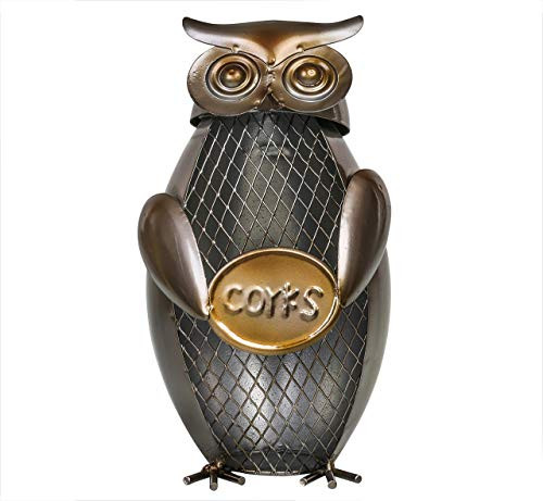 J. Regarno Wine Cork Holder Cage ~ Owl Figurines ~ Small Metal Cork Holder ~ Perfect Wine Lover and Owl Gifts