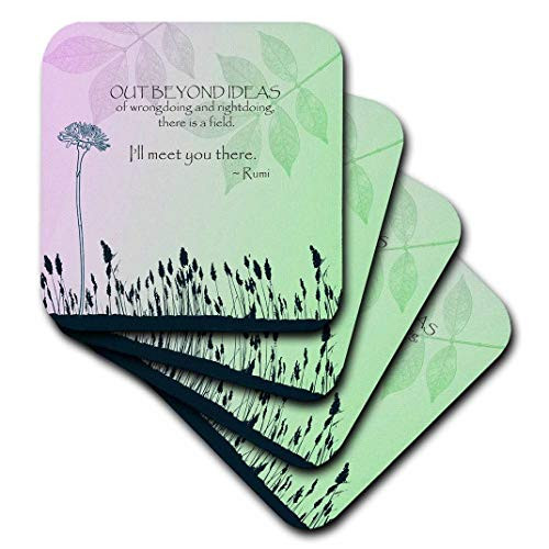 3dRose CST_79325_2 Out Beyond Ideas Rumi Quotes Inspirational Art Soft Coasters, Set of 8 3dRose CST_79325_2 Out Beyond Ideas Rumi Quotes Inspirational Art Soft Coasters, Set of 8