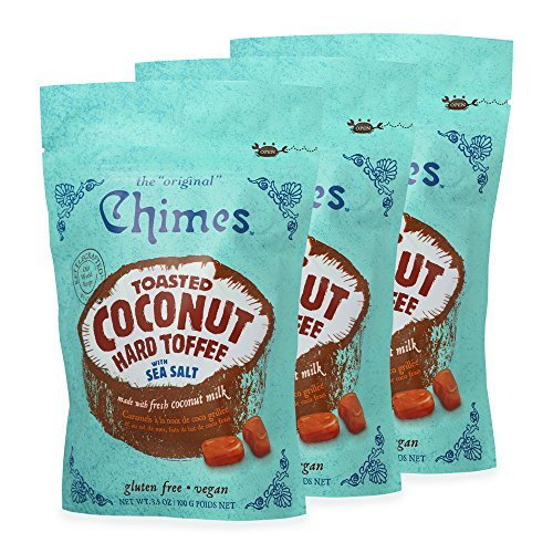 Chimes Toasted Coconut Toffee with Sea Salt Candy_ Pack of 3 _ 3.5 Ounce each