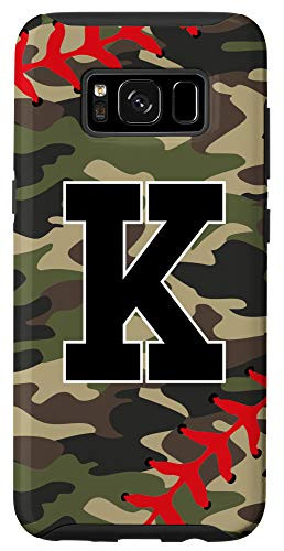Galaxy S8 Baseball Softball Letter K Initial Gift Ball Player Camo Case