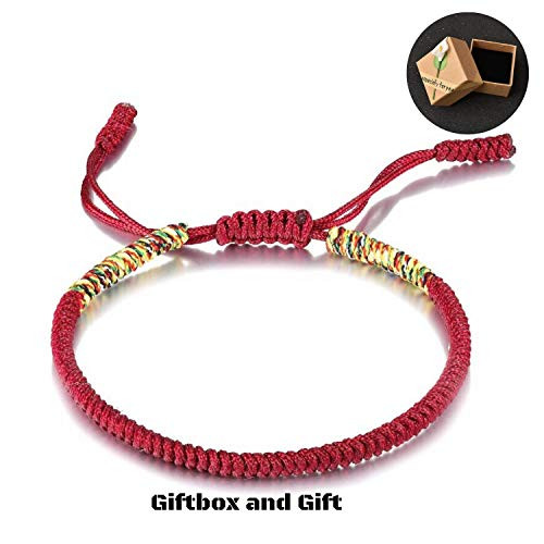 Handmade Tibetan Lucky Bracelet Woven Bracelets Mens Womens Lucky Deep Red String Mix Multicolor Bracelets For Protection