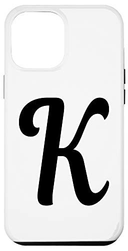 iPhone 12 Pro Max Black white Monogram K Initial Capital Letter K Gifts Phone Case