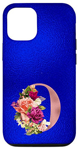 iPhone 12 12 Pro Blue floral initial letter O monogram lilac blush flowers Case
