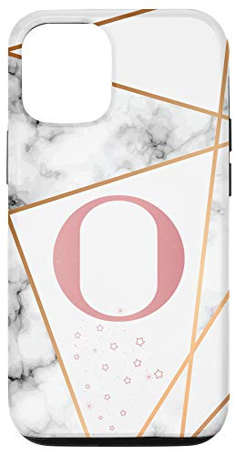 iPhone 12 12 Pro Initial Letter O phone case Geometric Pink Monogram Chic Case