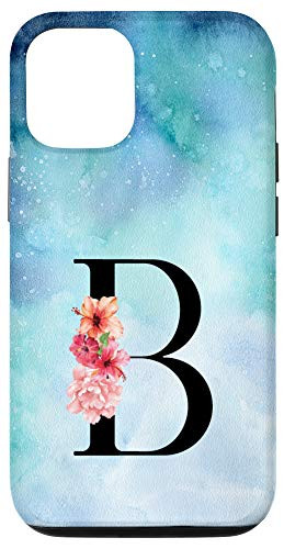 iPhone 12 12 Pro Letter B Floral Monogram Flower Initial Personalized Gift Case