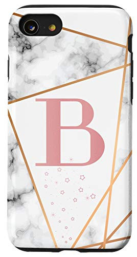 iPhone SE _2020_   7   8 Initial Letter B phone case Geometric Pink Monogram Chic Case
