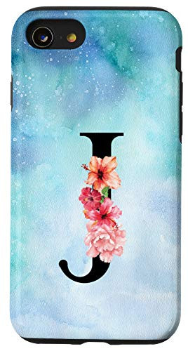 iPhone SE _2020_   7   8 Letter J Floral Monogram Flower Initial Personalized Gift Case