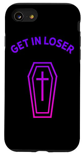 iPhone SE _2020_   7   8 Pastel Goth Aesthetic Black Gradient Coffin Get In Loser Emo Case