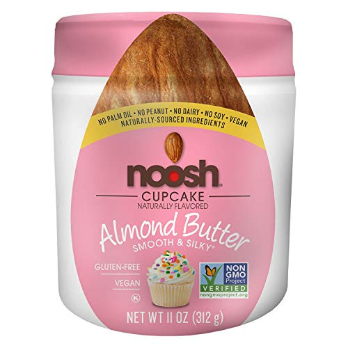 NOOSH Cupcake Almond Butter Packets _ Naturally Sourced Ingredients_ Vegan_ Gluten Free_ Non GMO_ Kosher_ Peanut Free_ Soy Free_ Dairy Free_ No Palm Oil _11 oz Jar_