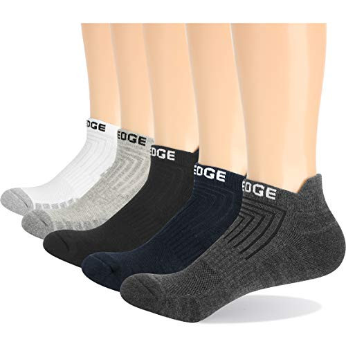 YUEDGE Men's 5Pairs Pack Ankle Running Socks Breathable Moisture Wicking Cotton Cushion Sports Athletic Low Cut Socks_Size 6_9_ YUEDGE Men's 5Pairs Pack Ankle Running Socks Breathable Moisture Wicking Cotton Cushion Sports Athletic Low Cut Socks_Size 6_9_