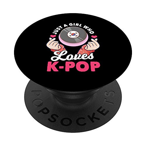 Womens Just A Girl Who Loves K_Pop Outfit K_Pop Gift KPop PopSockets PopGrip  Swappable Grip for Phones  and  Tablets