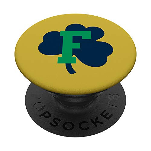 Navy Shamrock with Green Letter F Initial PopSockets PopGrip  Swappable Grip for Phones  and  Tablets