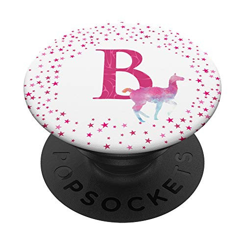 Galaxy Llama Letter B Initials Monogram PopSockets Grip and Stand for Phones and Tablets