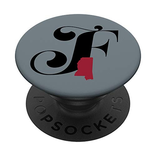 Letter F Initial Monogram with Alabama PopSockets PopGrip  Swappable Grip for Phones  and  Tablets