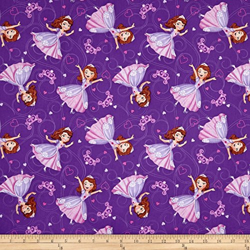 E. E. Schenck Disney Sofia The First Sofia Allover Quilt Fabric By The Yard_ Purple