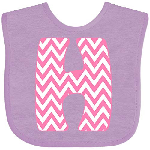 Inktastic Cute Pink Chevron Initial H Baby Bib Lavender 3cb6c