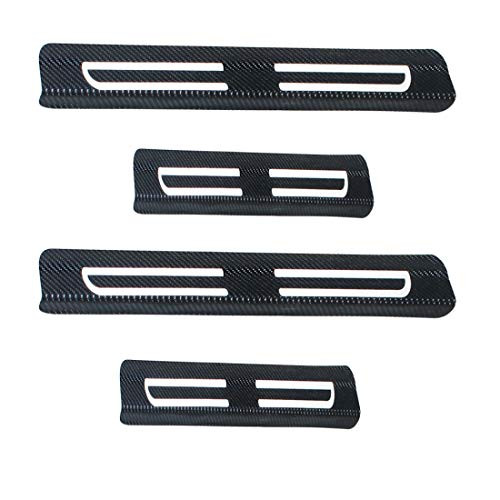 For Jeep Grand Cherokee Compass Patriot Car Door Sill Auto Parts 3D Carbon Fiber Welcome Pedal Protect Protector Sill Guards Anti_kick Scratch Door Entry Guard Threshold Sticker 4pcs White